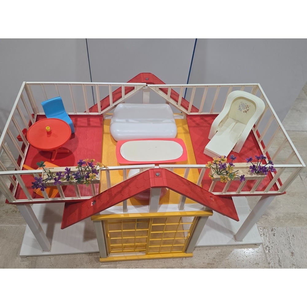 Vintage Mattel Barbie Dream House 1978-1982 A-Frame Dollhouse w/ Accessories